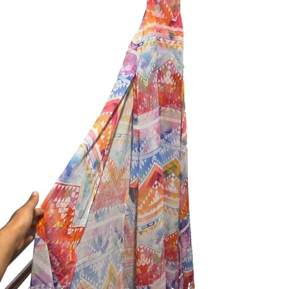 Show Me Your MuMu Womens Multi Side Slit Bronte Salvation Mountain Maxi Dress M - Picture 4 of 11